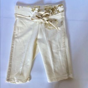 Truluv Kids Beige Sweat Pants Gold design Size 6